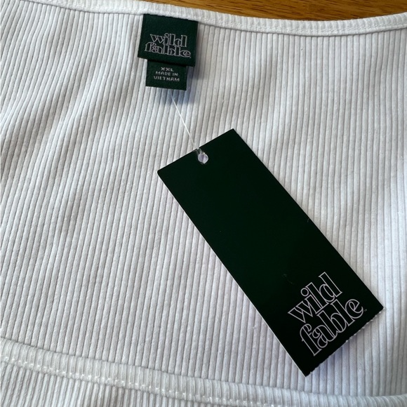 •new•WILD FABLE Square Neck Crop Ribbed Tee - Picture 5 of 6